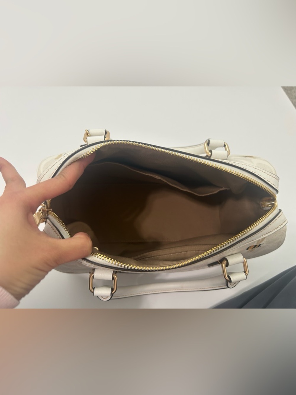 Coach Cream Bee-Print Mini Satchel with Gold Hardware - Picture 6 of 13